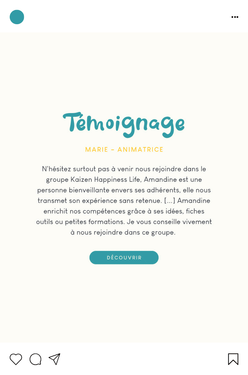 Exemple d'un post Instagram créé par l'Agence Innova