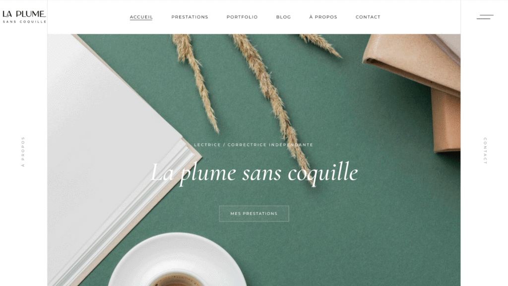 Gif du site internet de La plume sans coquille
