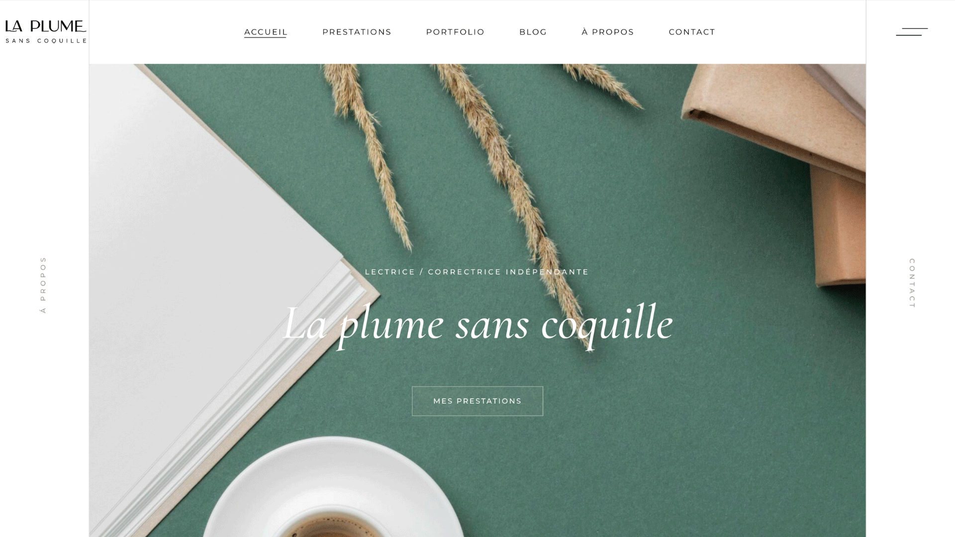 Gif du site internet de La plume sans coquille